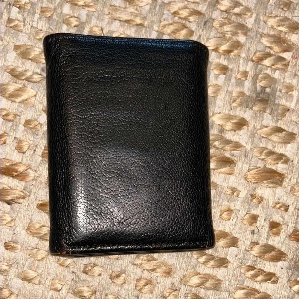 True Religion Black Key Card Holder with Horseshoe Emblem-tri-fold